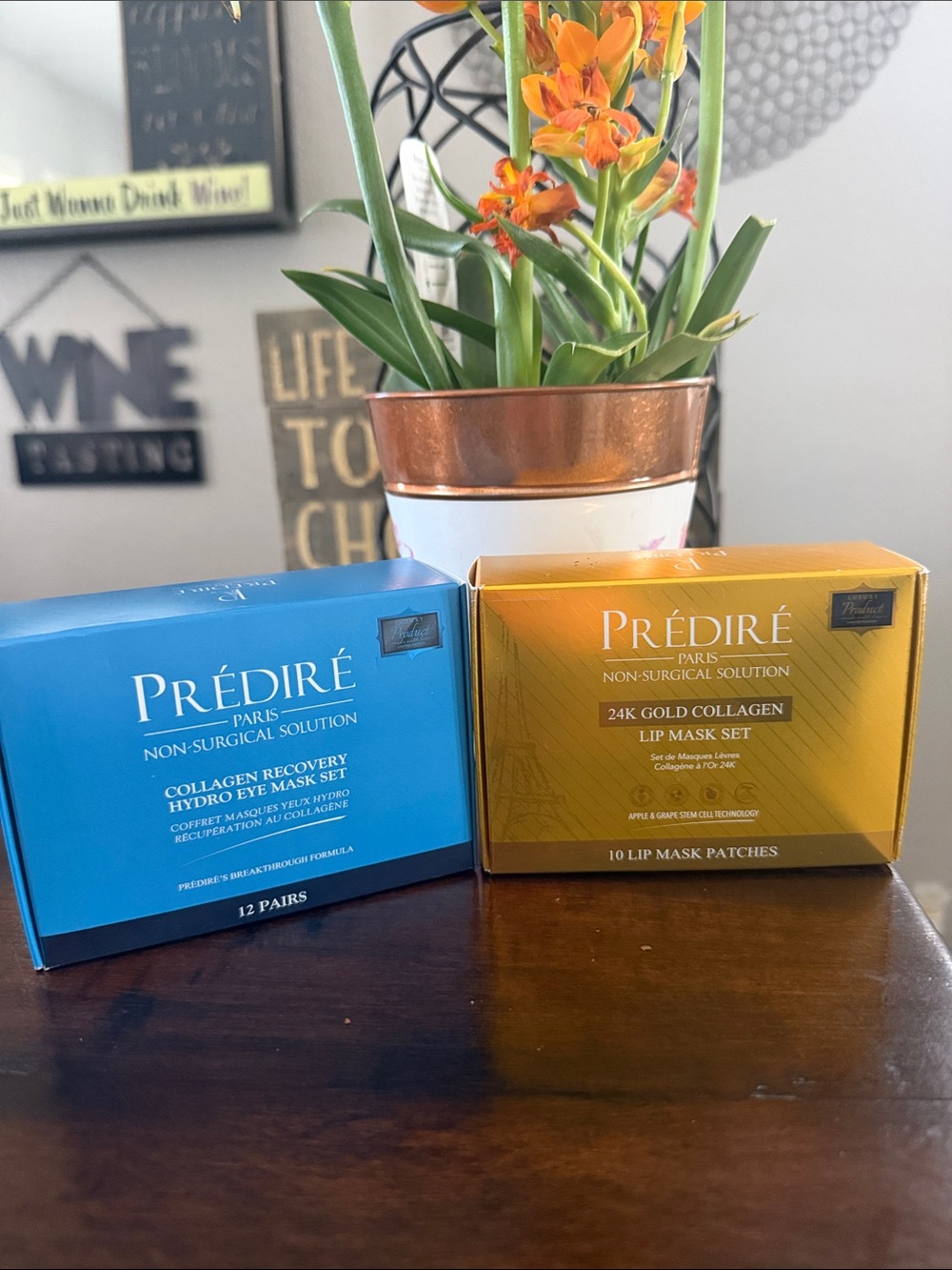 PRÉDIRE Paris 24K Gold Collagen Lip Mask & Collagen Recovery Hydro Eye Mask Sets